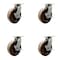 Service Caster 8'' Heavy Duty High Temp Phenolic Swivel Caster Set with Brakes , 4PK CRAN-SCC-KP92S830-PHRHT-SLB-4 - alternate 1